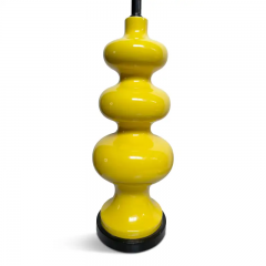 Mid Century Curvaceous Ceramic Large Bright Yellow Table Lamps a Pair - 2518324
