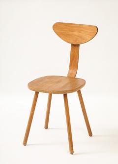 Mid Century Curved Beech Side Chair Frace c 1950 60 - 4509181