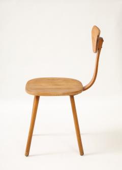 Mid Century Curved Beech Side Chair Frace c 1950 60 - 4509182