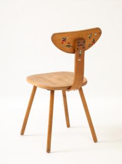 Mid Century Curved Beech Side Chair Frace c 1950 60 - 4509183