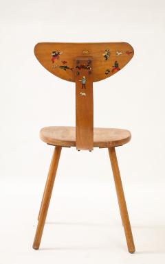 Mid Century Curved Beech Side Chair Frace c 1950 60 - 4509184