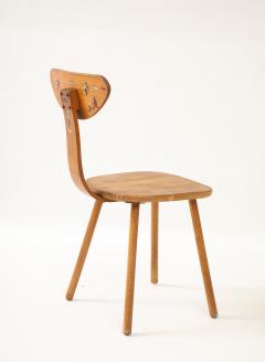 Mid Century Curved Beech Side Chair Frace c 1950 60 - 4509190