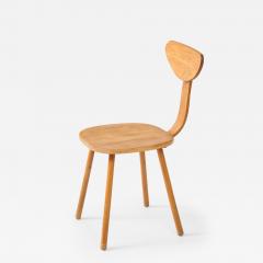 Mid Century Curved Beech Side Chair Frace c 1950 60 - 4509612