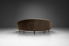 Mid Century Curved Italian Sofa Upholstered in Mohair Italy ca 1950s - 4294770