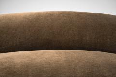 Mid Century Curved Italian Sofa Upholstered in Mohair Italy ca 1950s - 4294773