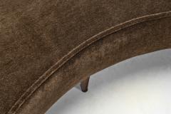 Mid Century Curved Italian Sofa Upholstered in Mohair Italy ca 1950s - 4294776