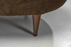 Mid Century Curved Italian Sofa Upholstered in Mohair Italy ca 1950s - 4294779