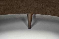 Mid Century Curved Italian Sofa Upholstered in Mohair Italy ca 1950s - 4294780