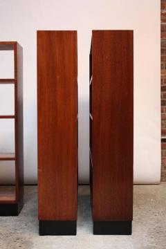 Mid Century Custom Mahogany Book Shelves with Ebonized Plinth Bases - 1189159