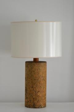 Mid Century Cylindrical Form Cork Table Lamp - 1498954