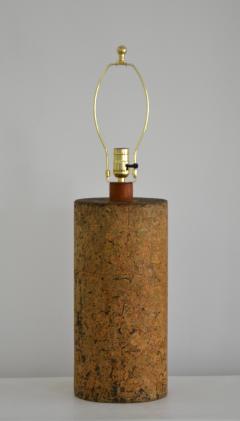 Mid Century Cylindrical Form Cork Table Lamp - 1498956