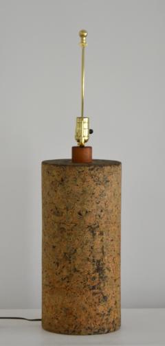 Mid Century Cylindrical Form Cork Table Lamp - 1498957