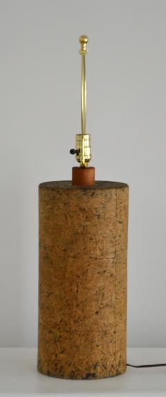 Mid Century Cylindrical Form Cork Table Lamp - 1498958