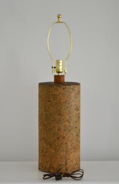 Mid Century Cylindrical Form Cork Table Lamp - 1498959