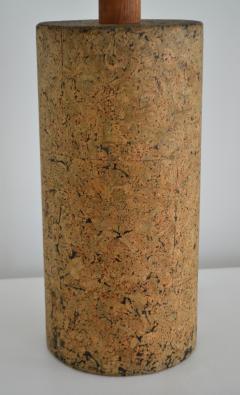 Mid Century Cylindrical Form Cork Table Lamp - 1498961