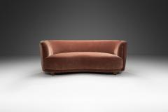 Mid Century Danish Banana Sofa Upholstered in Velour Denmark ca 1940s - 2698059