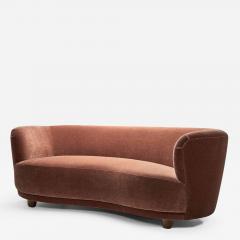 Mid Century Danish Banana Sofa Upholstered in Velour Denmark ca 1940s - 2720862