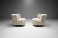 Mid Century Danish Cabinetmaker Lounge Chairs in Sheepskin Denmark ca 1950s - 1951946