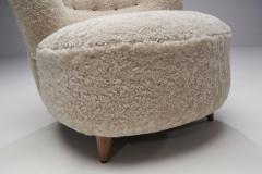 Mid Century Danish Cabinetmaker Lounge Chairs in Sheepskin Denmark ca 1950s - 1951959