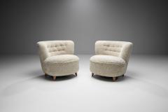 Mid Century Danish Cabinetmaker Lounge Chairs in Sheepskin Denmark ca 1950s - 4057350