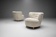 Mid Century Danish Cabinetmaker Lounge Chairs in Sheepskin Denmark ca 1950s - 4057353