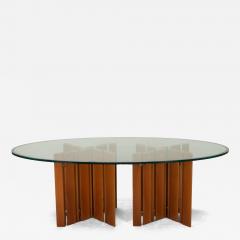 Mid Century Danish Dining Table with Glass Top - 4217428