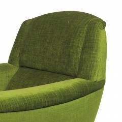 Mid Century Danish Green Velvet Lounge Chair - 2483713