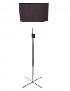 Mid Century Danish Modern Adjustable Height Floor Lamp in Rosewood Chrome - 2994022