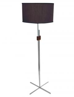 Mid Century Danish Modern Adjustable Height Floor Lamp in Rosewood Chrome - 2994045