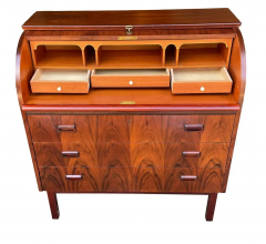 Mid Century Danish Modern Roll Top Desk or Dresser in Rosewood - 2721392