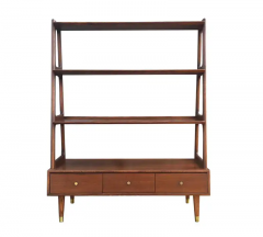 Mid Century Danish Modern Shelving Unit Cabinet or Bookcase in Walnut - 2527831