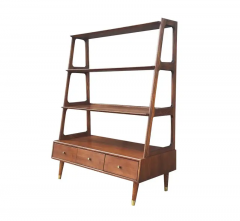 Mid Century Danish Modern Shelving Unit Cabinet or Bookcase in Walnut - 2527832