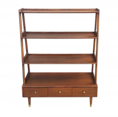 Mid Century Danish Modern Shelving Unit Cabinet or Bookcase in Walnut - 2527833