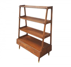 Mid Century Danish Modern Shelving Unit Cabinet or Bookcase in Walnut - 2527834