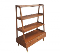 Mid Century Danish Modern Shelving Unit Cabinet or Bookcase in Walnut - 2527835