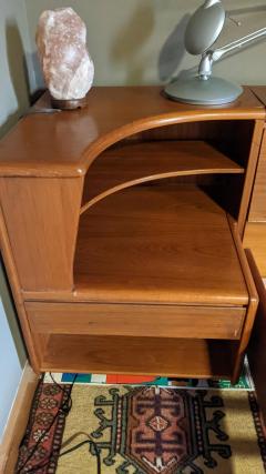 Mid Century Danish Modern Wood King Size Bed with Night Stands - 3546652