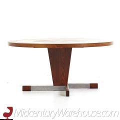 Mid Century Danish Rosewood and Tile Round Coffee Table - 3693349