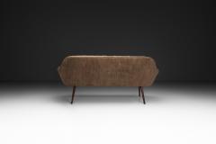 Mid Century Danish Sofa in Brown Upholstery Denmark 1960s - 4638349