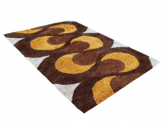 Mid Century Danish Style Rya Area Shag Rug in Teardrop Design after Panton - 2567846