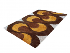 Mid Century Danish Style Rya Area Shag Rug in Teardrop Design after Panton - 2567857