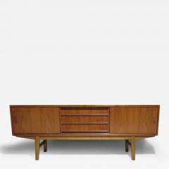 Mid Century Danish Teak Credenza with Angled Front Sliding Doors - 4061596