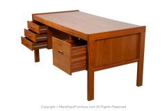 Mid Century Danish Teak Large Executive Desk - 3973692