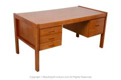 Mid Century Danish Teak Large Executive Desk - 3973697