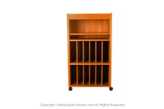 Mid Century Danish Teak Media Record Bar Cabinet - 3367866