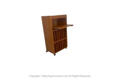 Mid Century Danish Teak Media Record Bar Cabinet - 3367874