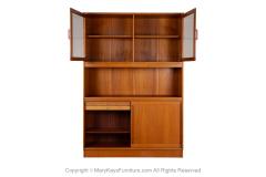 Mid Century Danish Teak Sliding Door Credenza Buffet Hutch - 3896251