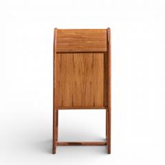 Mid Century Danish Teak Tambour Door Foyer Entry Console Phone Table - 4444071