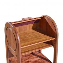 Mid Century Danish Teak Tambour Door Foyer Entry Console Phone Table - 4444073