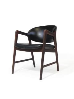 Mid Century Danish Walnut Arm Chairs in Black - 1842704