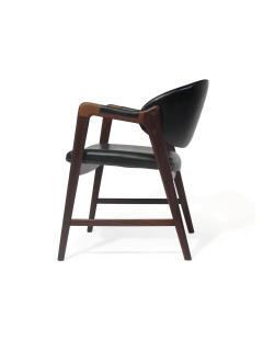 Mid Century Danish Walnut Arm Chairs in Black - 1842705